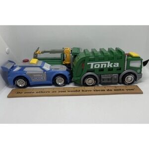 3 Tonka Mighty Force Garbage Truck  Police Car Boom Truck Lights & Sound‎